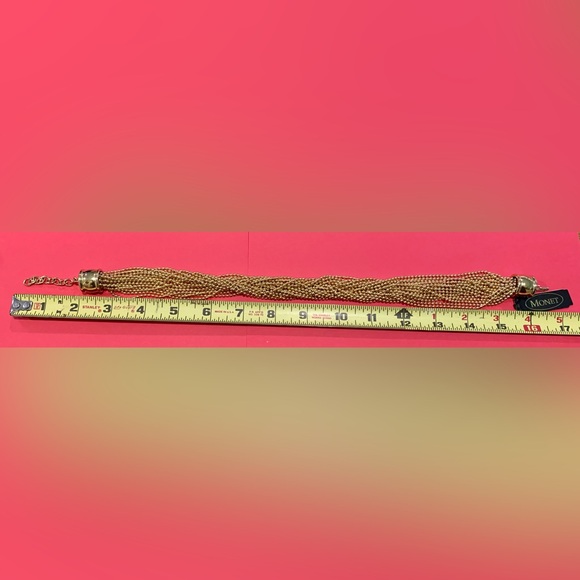 Vintage Monet Gold Braided Necklace Statement Piece - Picture 5 of 5